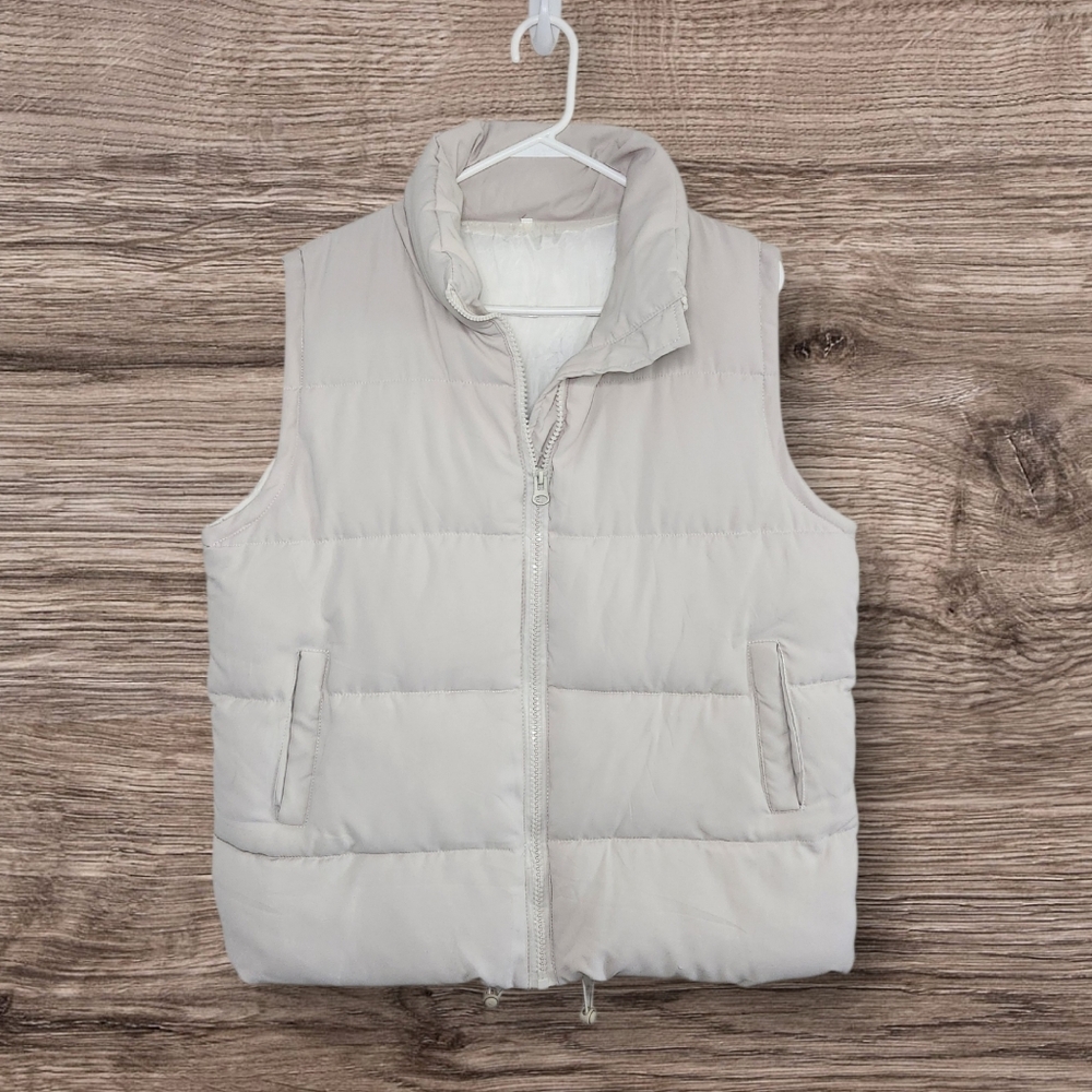 Women's Light Tan Color Puffer Vest Sz Small
